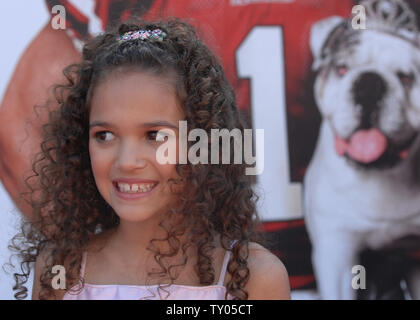 Madison Pettis, a cast member in the motion picture sport comedy 'The Game Plan', arrives  for the premiere of the film at the El Capitan Theatre in the Hollywood section of Los Angeles on September 23, 2007.  (UPI Photo/Jim Ruymen) Stock Photo