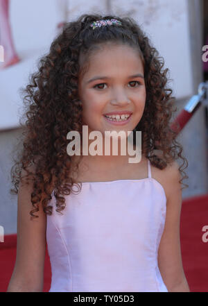 Madison Pettis, a cast member in the motion picture sport comedy 'The Game Plan', arrives  for the premiere of the film at the El Capitan Theatre in the Hollywood section of Los Angeles on September 23, 2007.  (UPI Photo/Jim Ruymen) Stock Photo