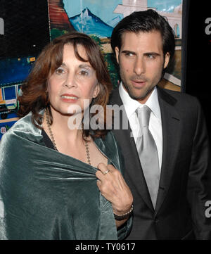 Actor Jason Schwartzman (R), a cast member in the motion picture dramatic comedy 'The Darjeeling Limited,' attends the premiere of the film with his mother Talia Shire at the Academy of Motion Picture Arts & Sciences in Beverly Hills, California on October 4, 2007.  (UPI Photo/Jim Ruymen) Stock Photo