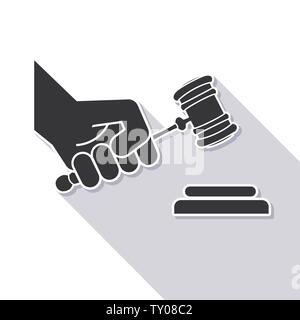 judge gavel in hand symbol, vector Stock Vector