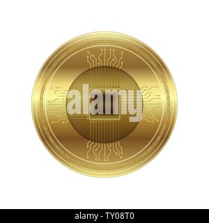 Golden crypto currency, vector Stock Vector