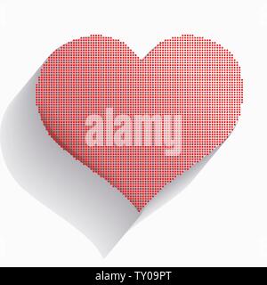 Halftone Red heart icon, love symbol, vector Stock Vector