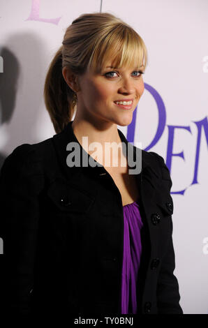 Actress Reese Witherspoon, a cast member in the motion picture 'Penelope' attends the premiere of the film at the Directors Guild of America Theater in Los Angeles on February 20, 2008.  (UPI Photo/Jim Ruymen) Stock Photo