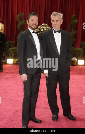 Japanese actor Tadanobu Asano (L) and Director Sergei Bodrov arrive for the 80th Annual Academy Awards at the Kodak Theatre in Hollywood, California on February 24, 2008.  (UPI Photo/Phil McCarten) Stock Photo