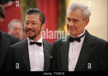 Japanese actor Tadanobu Asan (L) and Director Sergei Bodrov arrive for the 80th Annual Academy Awards at the Kodak Theatre in Hollywood, California on February 24, 2008.  (UPI Photo/Phil McCarten) Stock Photo