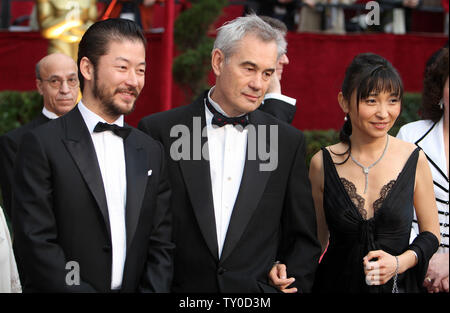 Japanese actor Tadanobu Asano, Director Sergei Bodrov, and actress Chara (L to R) arrive for the 80th Annual Academy Awards at the Kodak Theatre in Hollywood, California on February 24, 2008.  (UPI Photo/Terry Schmitt) Stock Photo