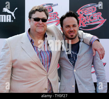The cast of 'Speed Racer' (L-R) John Goodman, Emile Hirsch, Christina