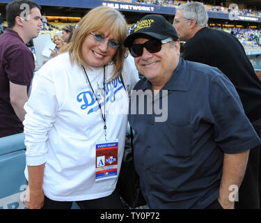 Celebrities at the Los Angeles Dodgers game. St. Louis Cardinals