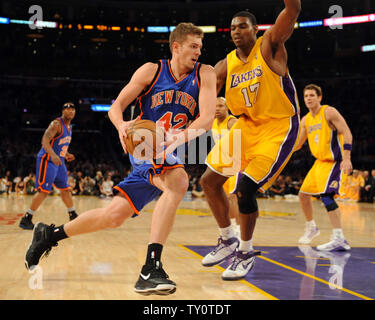 New York Knicks David Lee waits to come in the game against the Charlotte  Bobcats in the second quarter at Madison Square Garden in New York City on  March 7, 2009. (UPI