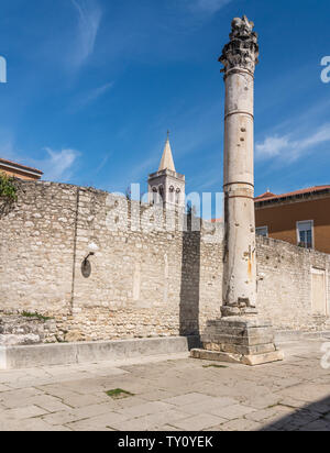 Bell Tower in the old town of Zadar in Croatia Stock Photo