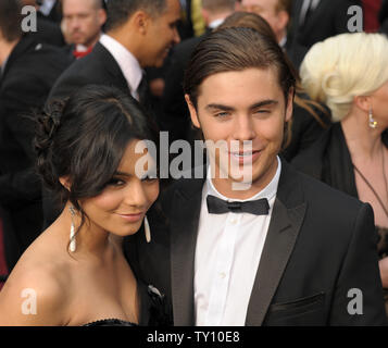 Zac Efron (R) and Vanessa Hudgens arrive at the 81st Academy Awards in Hollywood on February 22, 2009.   (UPI Photo/ Roger L. Wollenberg) Stock Photo