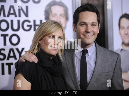 Cast member Paul Rudd (R) and wife Julie Yaeger attend the premiere of the film 'I Love You Man'  in Los Angeles on March 17, 2009. (UPI Photo/ Phil McCarten) Stock Photo