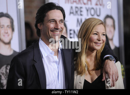 Actor Jon Hamm and Jennifer Westfeldt attend the premiere of the film 'I Love You Man'  in Los Angeles on March 17, 2009. (UPI Photo/ Phil McCarten) Stock Photo