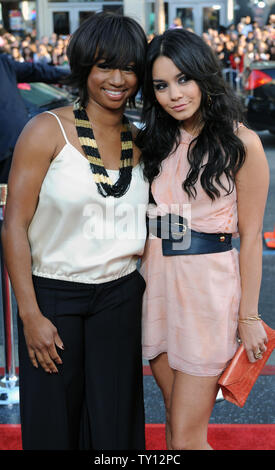 Actresses Monique Coleman (L), and Vanessa Hudgens attend the premiere of the motion picture comedy '17 Again', starring Hudgens' boyfriend Zac Efron at Grauman's Chinese Theatre in the Hollywood section of Los Angeles on April 14, 2009. (UPI Photo/Jim Ruymen) Stock Photo