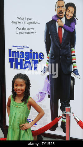 Yara Shahidi, a cast member in the motion picture dramatic comedy 'Imagine That', attends the premiere of the film on the Paramount Studios lot in Los Angeles on June 6, 2009. (UPI Photo/Jim Ruymen) Stock Photo