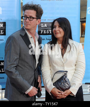 Kieran Mulroney (L) and his wife Michele, writer/directors of the motion picture dramatic comedy 'Paper Man', arrive at the premiere of the film on the opening night of the Los Angeles Film Festival in Los Angeles on June 18, 2009.  (UPI Photo/Jim Ruymen) Stock Photo