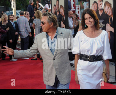 Actor Don Johnson and his wife Kelley Phleger attend the premiere of the motion picture dramatic comedy 'Funny People', in Los Angeles on July 20, 2009. (UPI Photo/Jim Ruymen) Stock Photo