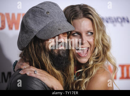 Director Rob Zombie (L) and cast member Sheri Moon Zombie (R) attend the premiere of 'Halloween II' in Los Angeles on August 24, 2009.      UPI/ Phil McCarten Stock Photo