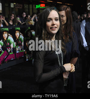 Ellen Page, a cast member in the new motion picture dramatic comedy 'Whip It', attends the premiere of the film at Grauman's Chinese Theatre in the Hollywood section of  Los Angeles on September 29, 2009.     UPI/Jim Ruymen. Stock Photo