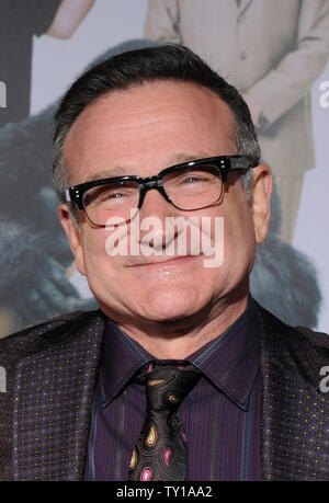 Actor Robin Williams, seen in this file photo attending the premiere of  'Old Dogs', at the El Capitan Theatre in the Hollywood section of Los Angeles on November 9, 2009, was found dead in Marin County, California on August 11, 2014.  He was 63.   UPI/Jim Ruymen Stock Photo