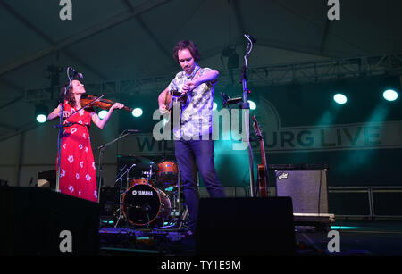 June 22, 2019 - MANDOLIN ORANGE duo of ANDREW MARLIN and EMILY FRANTZ   comes to Williamsburg Live presented by the Virginia Arts Festival in Williamsburg, Virginia on 22 JUNE 2019. Â© Jeff Moore 2019 (Credit Image: © Jeff Moore/ZUMA Wire) Stock Photo