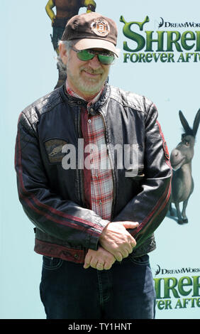 Producer and director Steven Spielberg attends the DreamWorks premiere of the animated motion picture comedy 'Shrek Forever After', in Los Angeles on May 16, 2010.     UPI/Jim Ruymen Stock Photo