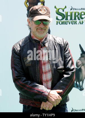 Producer and director Steven Spielberg attends the DreamWorks premiere of the animated motion picture comedy 'Shrek Forever After', in Los Angeles on May 16, 2010.     UPI/Jim Ruymen Stock Photo