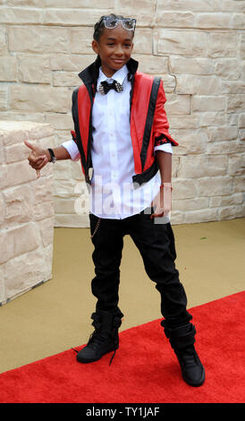 Jaden Smith, who co-stars with Jackie Chan in the motion picture action drama 'The Karate Kid', attends the premiere of the film in Los Angeles on June 7, 2010.  UPI/Jim Ruymen Stock Photo