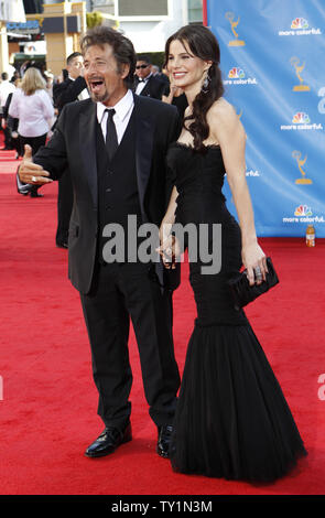 Al Pacino and Lucila Sola arrive at the 62nd Primetime Emmy Awards at the Nokia Theatre in Los Angeles on August 29, 2010.    UPI/Lori Shepler Stock Photo