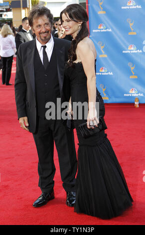 Al Pacino and Lucila Sola arrive at the 62nd Primetime Emmy Awards at the Nokia Theatre in Los Angeles on August 29, 2010.    UPI/Lori Shepler Stock Photo