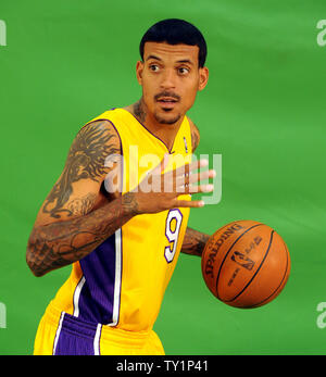 Los Angeles Lakers' Matt Barnes poses for photos during the basketball team's media day at the Lakers training facility in El Segundo, California on September 25, 2010. The Lakers will try to three-peat this season after winning back-to-back NBA championship titles. UPI/Jim Ruymen Stock Photo