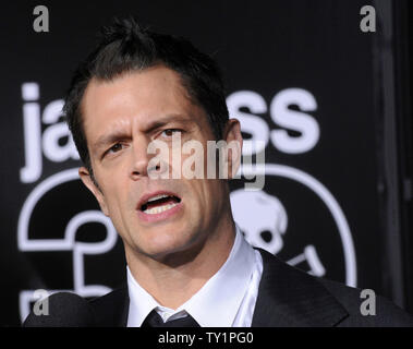 Cast member Johnny Knoxville attends the premiere of the motion picture action comedy documentary 'Jackass 3D' at Grauman's Chinese Theatre in the Hollywood section of Los Angeles on October 13, 2010.  UPI/Jim Ruymen Stock Photo