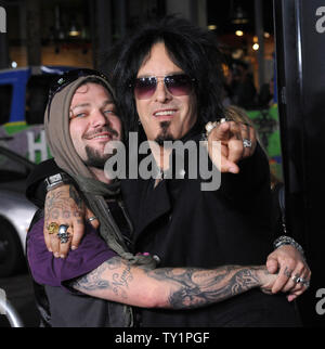 Bam Margera and Nikki Sixx Los Angeles Premiere of 'Jackass 3D' at the
