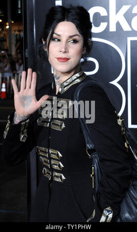 Kat Von D attends the premiere of the motion picture action comedy documentary 'Jackass 3D' at Grauman's Chinese Theatre in the Hollywood section of Los Angeles on October 13, 2010.  UPI/Jim Ruymen Stock Photo