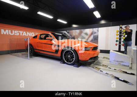 A 2012 Ford Mustang Boss 302 is on display at the LA Auto Show held at the Convention Center in Los Angeles on November 17, 2010.      UPI/Phil McCarten Stock Photo