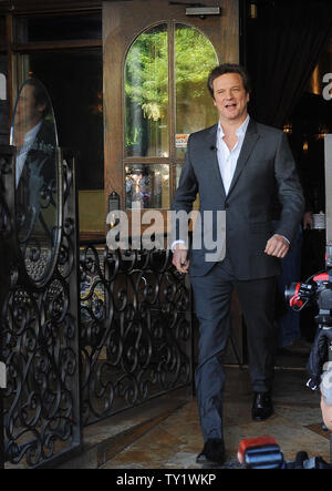 British actor Colin Firth arrives to be honored with the 2,428th star on the Hollywood Walk of Fame during an unveiling ceremony in Los Angeles on January 13, 2011. Firth is currently starring in the feature film 'The King's Speech', for which he has received a Golden Globe Award nomination for Best Performance by an Actor in a Motion Picture Drama.  UPI/Jim Ruymen Stock Photo