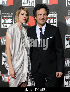 Actor Mark Ruffalo and his wife, actress Sunrise Coigney arrive for the 16th annual Critics' Choice Movie Awards at the Hollywood Palladium in Los Angeles on January 14, 2011.  UPI/Jim Ruymen Stock Photo