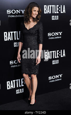 Bridget Moynahan, a cast member in the motion picture sci-fi thriller 'Battle: Los Angeles' , arrives for the premiere of the film at the Regency Village Theatre in the Westwood section of Los Angeles on March 8, 2011.  UPI/Jim Ruymen Stock Photo