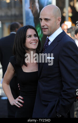 Mark Strong, a cast member in the motion picture sci-fi thriller 'Green Lantern', attends the  premiere of the film with his wife Liza at Grauman's Chinese Theatre in the Hollywood section of Los Angeles on June 15, 2011.  UPI/Jim Ruymen Stock Photo