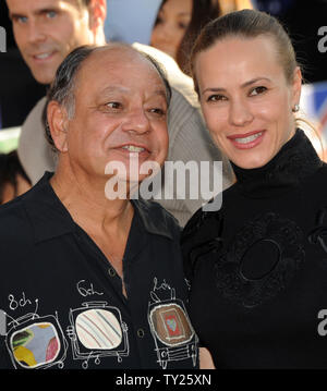 Cheech Marin, a cast member in the the animated motion picture comedy 'Cars 2', attends the premiere of the film with his wife Natasha Rubin at the El Capitan Theatre in the Hollywood section of Los Angeles on June 18, 2011.  UPI/Jim Ruymen Stock Photo