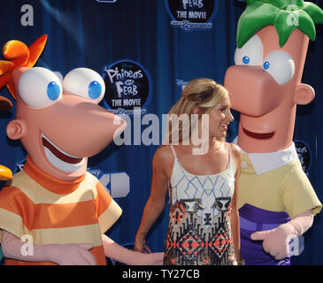 Actress Ashley Tisdale, the voice of Candace in the animated comedy 'Phineas and Ferb', attends the premiere of the film at the El Capitan Theatre in the Hollywood section of Los Angeles on August 3, 2011.  UPI/Jim Ruymen Stock Photo