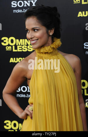 Dilshad Vadsaria, a cast member in the motion picture crime comedy '30 Minutes or Less', attends the premiere of the film at Grauman's Chinese Theatre in the Hollywood section of Los Angeles on August 8, 2011.  UPI/Jim Ruymen Stock Photo