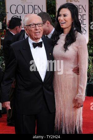 Media mogul Rupert Murdoch and his wife Wendi Deng arrive at the 69th annual Golden Globe Awards in Beverly Hills, California on January 15, 2012.  UPI/Jim Ruymen Stock Photo