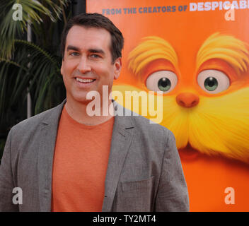 Actor Rob Riggle, the voice of O'Hare in the animated motion picture fantasy 'Dr. Seuss' The Lorax' arrives for the premiere of the film at Universal Studios in Universal City, California on February 19, 2012.   UPI/Jim Ruymen Stock Photo