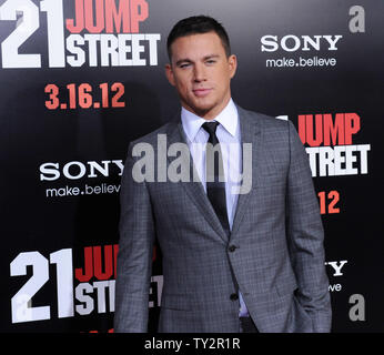 Actor Channing Tatum, a cast member in the motion picture action comedy '21 Jump Street', attends the premiere of the film at Grauman's Chinese Theatre in the Hollywood section of Los Angeles on March 13, 2012.  UPI/Jim Ruymen Stock Photo
