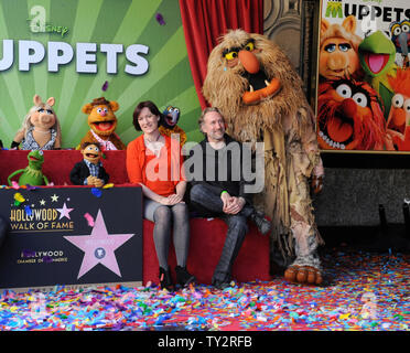 Lisa Henson (L) and Sean Henson attend the Inimitable Muppets unveiling ceremony honoring The Muppets  with the 2,466th star on the Hollywood Walk of Fame in Los Angeles on March 20, 2012. UPI/Jim Ruymen Stock Photo