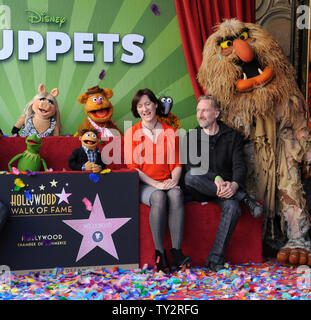 Lisa Henson (L) and Sean Henson attend the Inimitable Muppets unveiling ceremony honoring The Muppets  with the 2,466th star on the Hollywood Walk of Fame in Los Angeles on March 20, 2012. UPI/Jim Ruymen Stock Photo