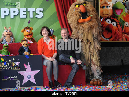 Lisa Henson (L) and Sean Henson attend the Inimitable Muppets unveiling ceremony honoring The Muppets  with the 2,466th star on the Hollywood Walk of Fame in Los Angeles on March 20, 2012. UPI/Jim Ruymen Stock Photo