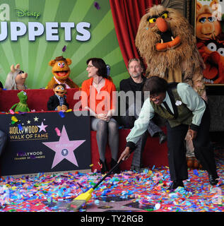 Lisa Henson (L) and Sean Henson attend the Inimitable Muppets unveiling ceremony honoring The Muppets  with the 2,466th star on the Hollywood Walk of Fame in Los Angeles on March 20, 2012. UPI/Jim Ruymen Stock Photo