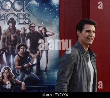 Actor Tom Cruise who portrays Stacee Jaxx in the motion picture romantic comedy 'Rock of Ages', arrives for the premiere of the film at Grauman's Chinese Theatre in the Hollywood section of Los Angeles on June 8, 2012.  UPI/Jim Ruymen Stock Photo